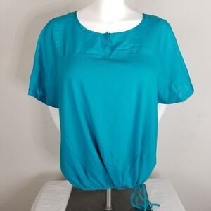 Faded Glory‎ Sheer Top Drawstring Waist Top